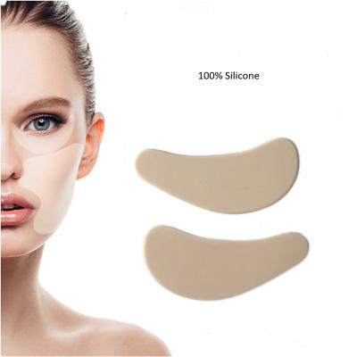 China Reusable Custom Shape Anti-Wrinkle Under Eye Pads Anti Aging Under Eyes Stretch Pad New Arrival 100% Silicone for sale