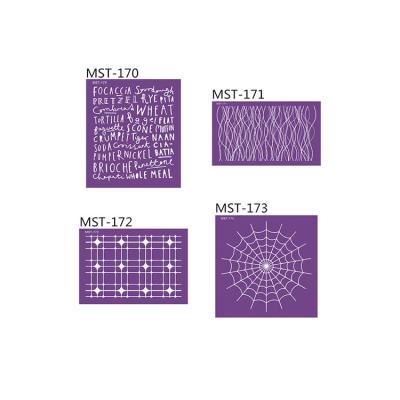 China New Arrival Disposable Lace Template Cake Purple Spray Template Mesh Stencil Baking Accessories Cake Decorating Stencils for sale