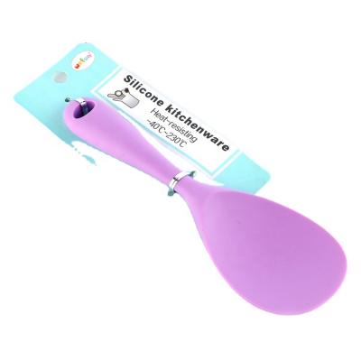 China Reposteria Core Silicon Spatula Scoop Kitchenware Viable Soup Spoon With Long Hand Grip Proveedores Kangkai Profesionales for sale