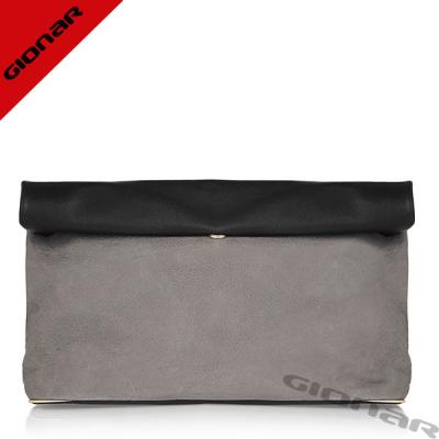 China Handmade Real Sheep Leather Clutch Handbags Ladies Purses , Softer Vegetable Tanned Leather for sale