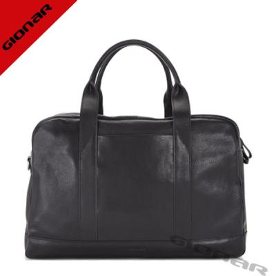 China Fashionable Italian Black Leather Duffel Bags With Private Label , Detachable Shoulder Strap for sale