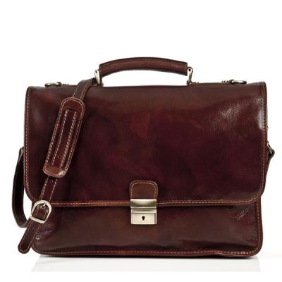 China Italian Oil Vintage Durable Mens Leather Briefcase Bag For Doctor Working for sale