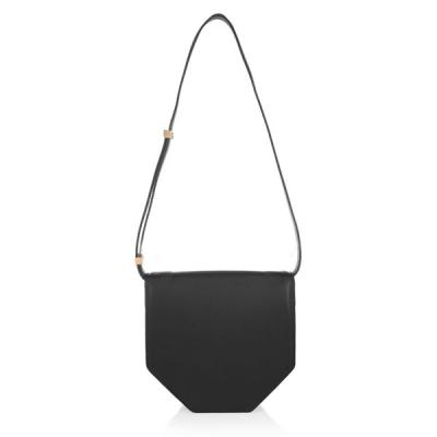 China Leather Shoulder Handbags , Black Italian Calf Leather Small Bag , Black Twill Cotton Lining for sale