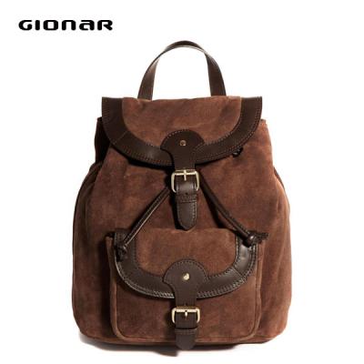 China Canvas Lining Leather Backpack Handbag Embossed Logo For School Boys for sale