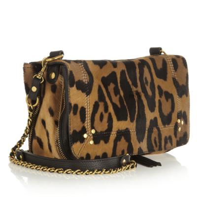 China Print Leopard Fur Womens Leather Handbags , Ladies Winter Fashion Shoulder Bag for sale