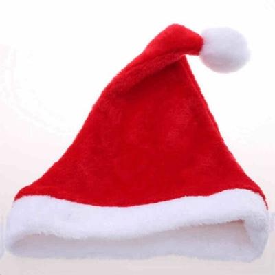 China Adult Soft Plush Red And White Ultra Thick Top Santa Claus Hat Non Woven Santa Claus Hat Non Woven Kids And Christmas Hat for sale