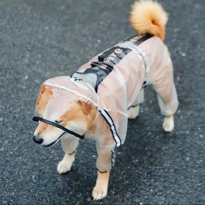 China Sustainable Pet Dog Raincoat Transparent Hooded Jumpsuit Dogs Waterproof Coat Water Resistant Clothes for Dogs Cats Jacket Pet Supplies for sale