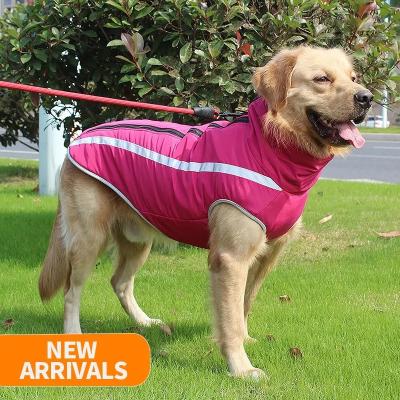 China Sustainable wholesale New autumn and winter pet dog clothes thickened dog reflective padded coat outdoor big dog jacket pet supplies for sale