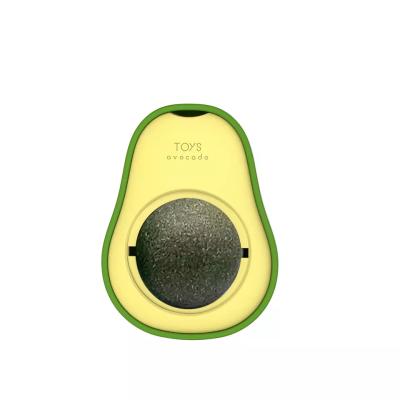 China Cats New Arrival Pet Avocado Shape Toy Cat Paw Shape Gall Fruit Ball Rotated Fun Self-hey Cat Catnip Toy for sale