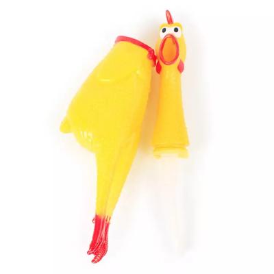 China Cats beejay Factory Direct eco friendly Funny Cute Screaming chicken soft small pet dog sound squeaky chew toys for sale