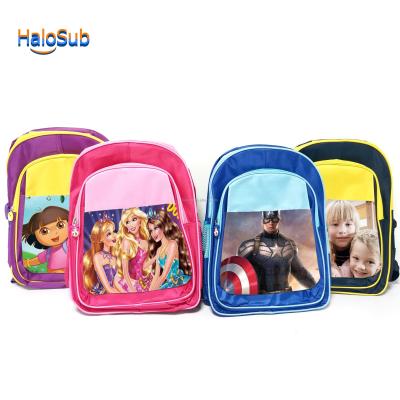 China 2021 New Children's Custom Sublimation No Blanks Backpack Fashion Sublimated School Bag For Promotion Gift for sale