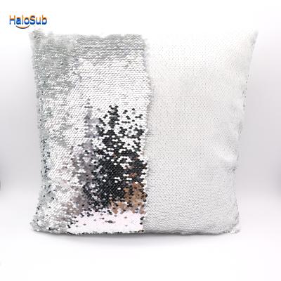 China Wholesale High Quality Disposable Sequined Color Sublimation Pillow Case Silver Customized Sequin Decor Home Bling Sofa Throw 40X40Cm Blank for sale