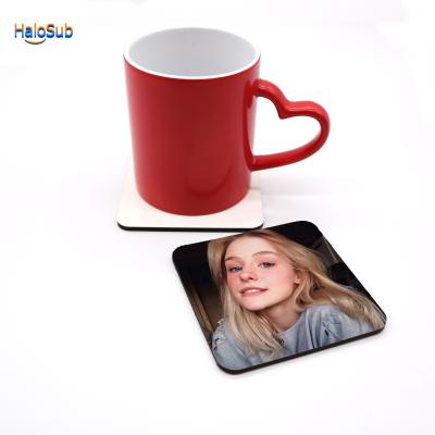 China MDF Sublimation 95mm Mug Viable Printable 2021 Blank Coasters With Cork Square Blank Coaster Shape for sale