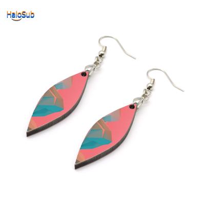 China Size increasing new fashion sublimation blank mdf earring shape custom hot sale wooden earring for popular sublimation for sale