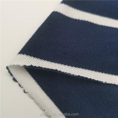 China Hot Sale Shrink-Resistant Stripe 100%Cotton Yarn Dyed Stripe Knitted Colorful Double Pique Polo Fabric For Polo T-Shirt for sale