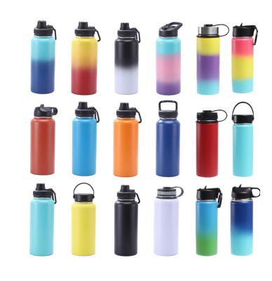 China PORTABLE custom vacuum metal cup 40oz 304 stainless steel travel camping mug laser printing water bottle with straw for sale