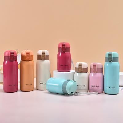 China Fashion Doula Wall Mounted Portable Stainless Steel Thermos Bottle Cup Vacuum Insulated Cup Button Lid With Handle for sale