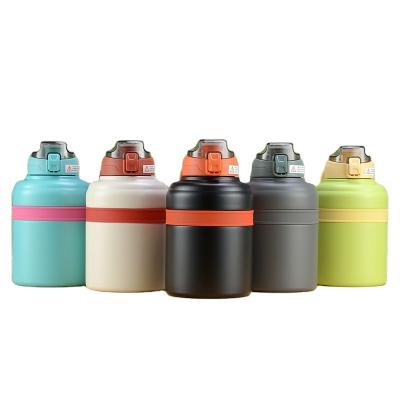 China 40oz Stainless Steel Water Bottle Viable Wide Mouth Kids With Straw Double Wall Vacuum Insulated Flask With Handle for sale