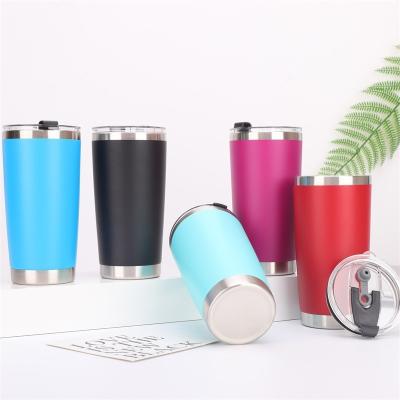 China Custom 304 Stainless Steel PORTABLE Tumbler Coffee Drink Beer Mug Cold Wide Mouth Water Bottle Mug With Lid for sale