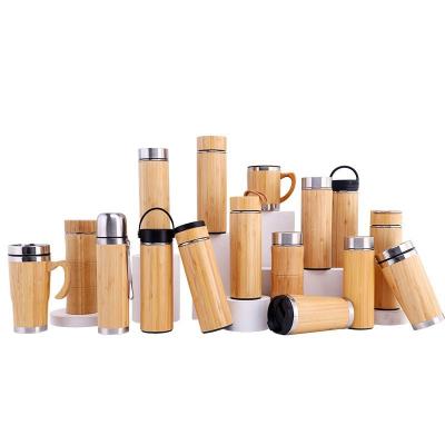 China PORTABLE Eco Friendly Bamboo Shell Tumbler Insulated Thermos Cup Bottle Vacuum Flask BPA Free and Phalate Free for sale