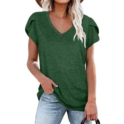 China Top summer breathable hot sale women's casual black color t-shirt for women 2021 for sale