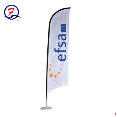 China Printed or blank beach feather dye FLYING sublimation flag and pole banner for sale