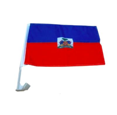 China Manufacturer Customized Polyester Haiti Car Window Hanging Flag for sale