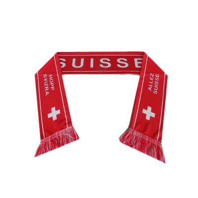 China Wholesale Polyester Custom Sports Fan Scarf Acrylic Soccer Scarf for sale