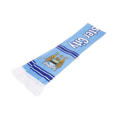 China polyester acrylic soccer scarf/knitted soccer scarf/jacquard fans scarf for sale