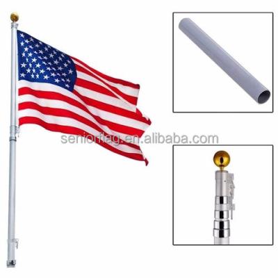 China High Quality Outdoor Square Flying Not Rusting Aluminum Telescoping Automatic Flagpole 20ft Rise 6M for sale