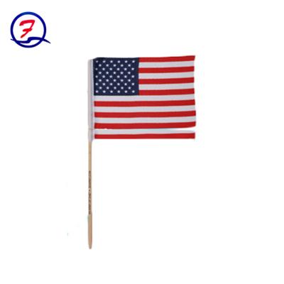 China Mini United States National Hand Flag Shaking with Wooden Pole for sale