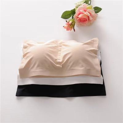 China Spandex / Nylon One-piece ice silk seamless anti-glare detachable chest pad wrap chest tube top ladies bottoming all-match underwear for sale