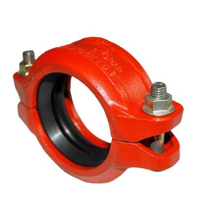 China Pipe Connected Factory Ductile Iron Grooved Pipe Fittings Reducing Flexible Coupling for sale