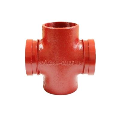 China Pipe Connected FM-UL-CE Approved Ductile Iron Grooved Cross For Fire Fighting Systems for sale