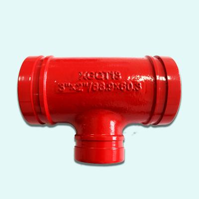 China Fire Protection System Pipe Connected Used Pipe Fittings Grooved Threaded Tee for sale