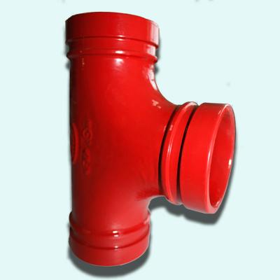 China Pipe Connected Professional Manufacturer Pipe Fittings Grooved Equal Tee With FM-UL-CE Approval for sale