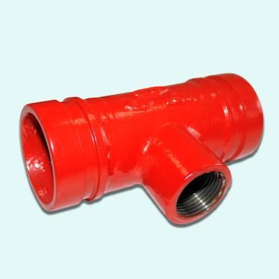 China Pipe Connected Ductile Iron Fittings Equal / Reducing Tee 300 PSI From China UL-FM Approval for sale