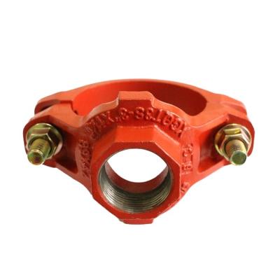 China Pipe Connected China Factory Fire Fighting System Ductile Iron Threaded Mechanical Tee UL-FM Approved for sale