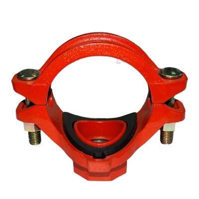 China Hose Connected Fire Fighting Cast Iron Grooved Mechanical Tee With FM-UL-CE Approved for sale