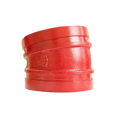 China Pipe Connected Pressure 300psi Malleable Iron Pipe Fitting 11.25 Degree Grooved Elbow for sale