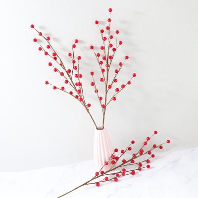 China Natural Touch Christmas Tree Decoration Artificial Red Berry Branches Christmas Berry Plants for sale