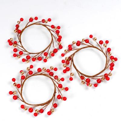 China Natural Contact My Trial Garlands Artificial Christmas Circle With Golden Berries for sale