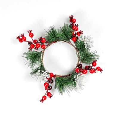 China Hot Selling Natural Touch Christmas Artificial Wreath With Berries for sale