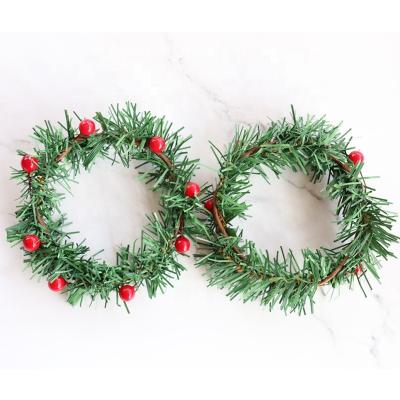 China Natural Touch 6 Per Tree Branches Artificial Pine Needle Christmas Wreath for sale