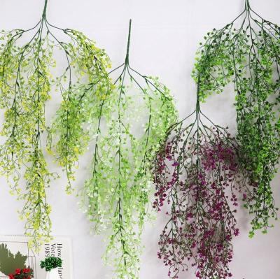 China Touch 80Cm Natural Artificial Leaf Hanging Basket Orchid Rattan For Wall Decoration for sale