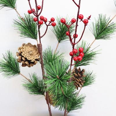 China Good Price Natural Contact Christmas Decoration Pine Needle and Red Bean Branch for sale