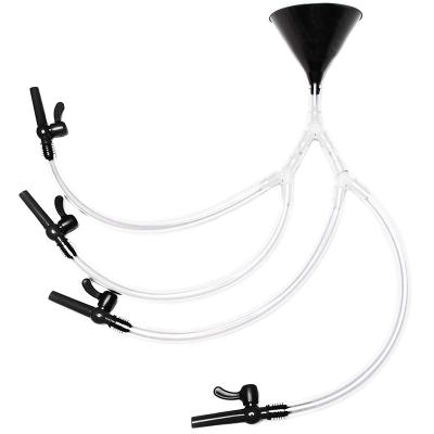 China Premium PVC Pipe Beer Drinking Bong Funnel With Valve For Four Sets for sale