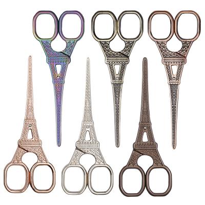 China Embroidery Vintage European Style Sewing Scissors with Eiffel Tower Design for sale