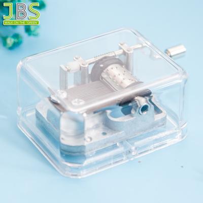 China Suitable for any occasions 18 note movement Crystal Music Box hand crank for sale