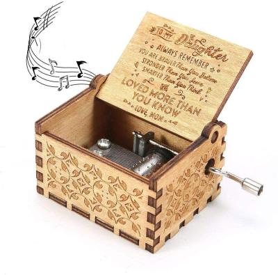 China Gifts Birthday Gift You're My Sunshine Mini Hand Crank Music Box Custom For Mom Daughter Son Wife for sale